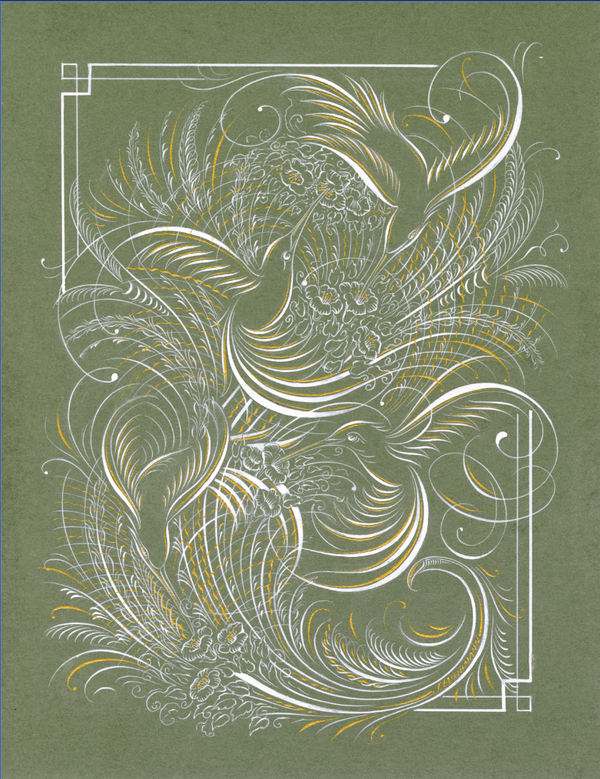 Hummingbirds | Bird Flourish ORIGINAL