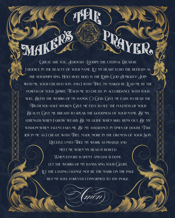 The Maker's Prayer | gold foil letterpress print