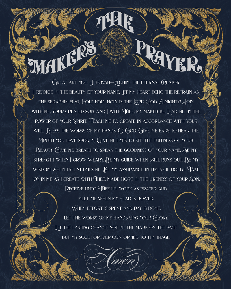 The Maker's Prayer | gold foil letterpress print