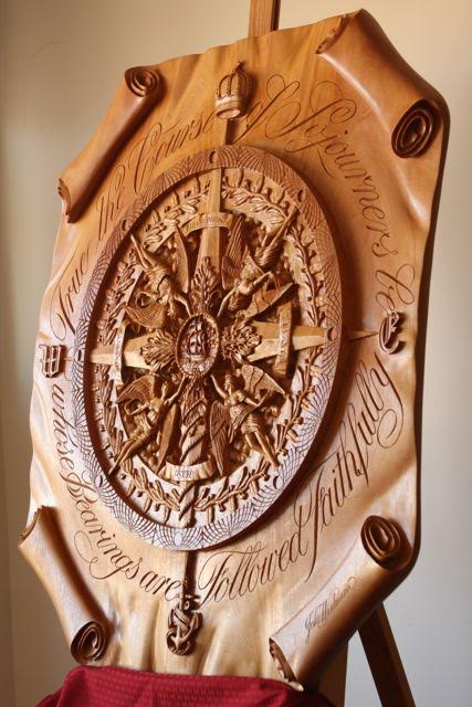 Sojourner's Rose Mahogany Wood Carving